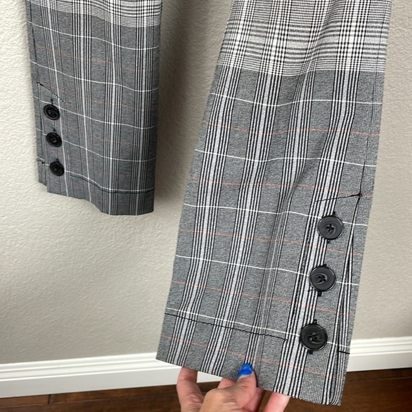 Derek Lam 10 Crosby Plaid Trouser Pants Crop Ankle 2 Tone Button Hem Sz 2 - Picture 3 of 14